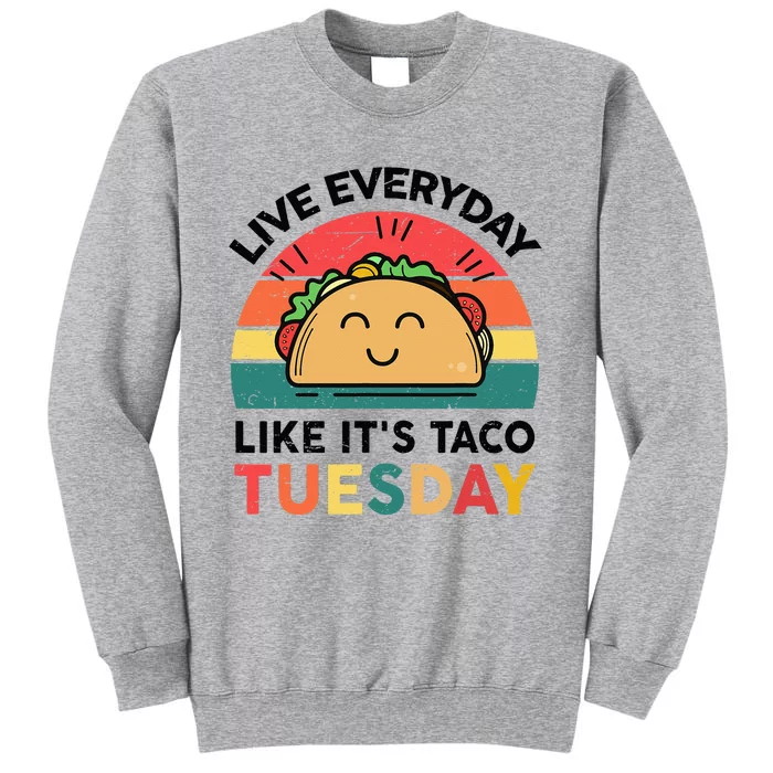 Taco Taco Tuesday Mexican Fiesta Women Boy Funny Tall Sweatshirt