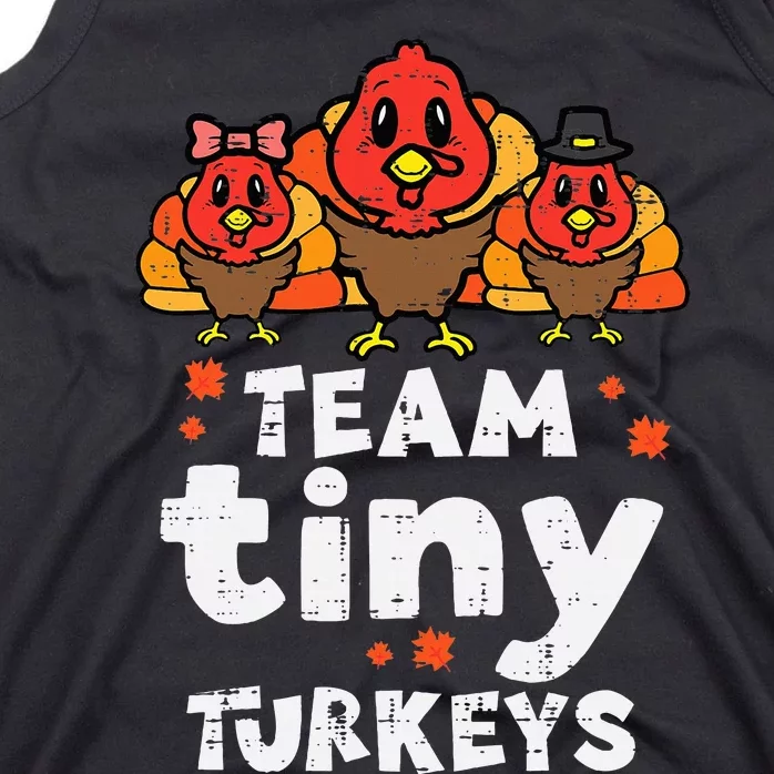 Team Tiny Turkeys Cute Thanksgiving Day Nicu Nurse Teacher Tank Top