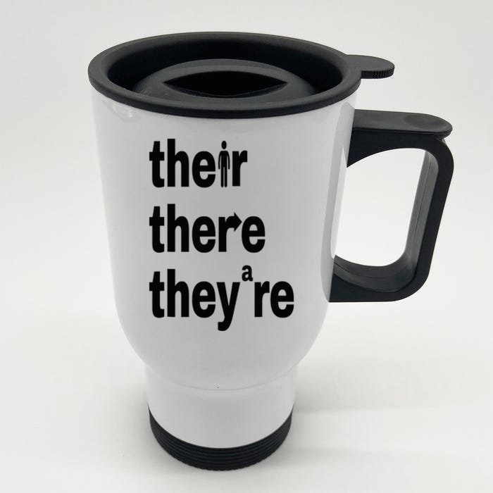 Their There They're Grammar Nerd Funny English Classroom Front & Back Stainless Steel Travel Mug