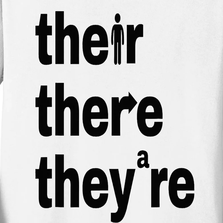 Their There They're Grammar Nerd Funny English Classroom Kids Long Sleeve Shirt