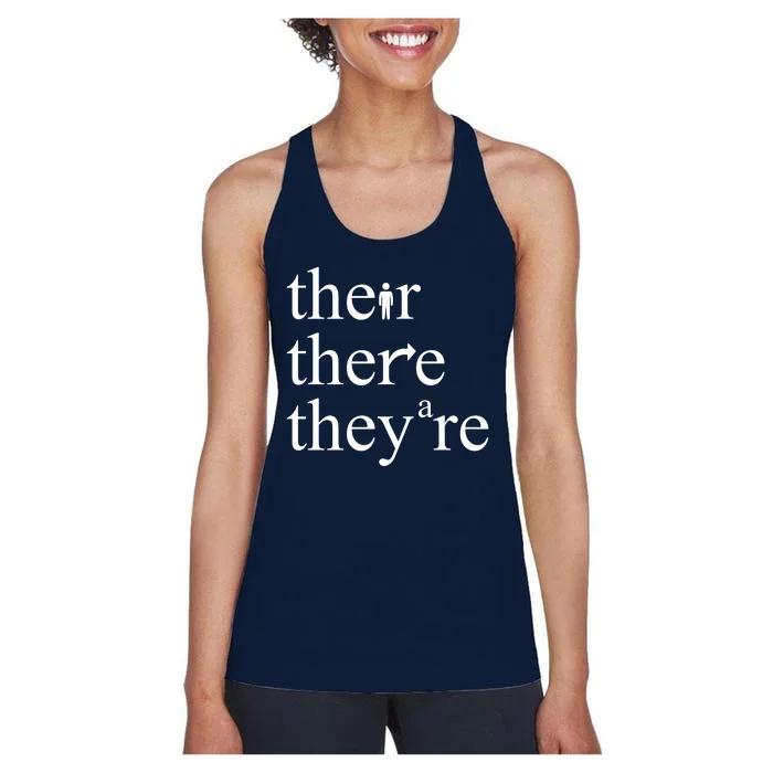 There Their They're Funny Grammar Women's Racerback Tank