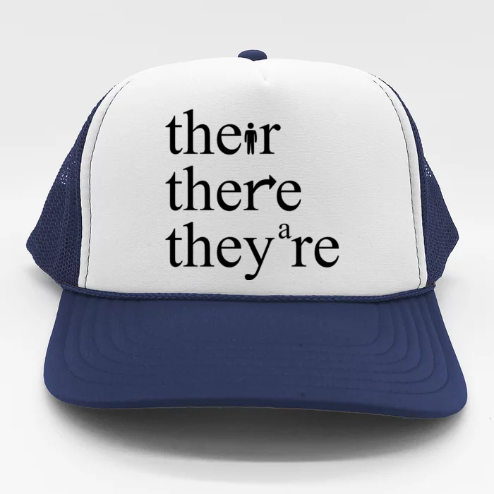 There Their They're Funny Grammar Trucker Hat