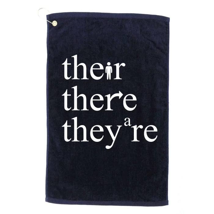 There Their They're Funny Grammar Platinum Collection Golf Towel