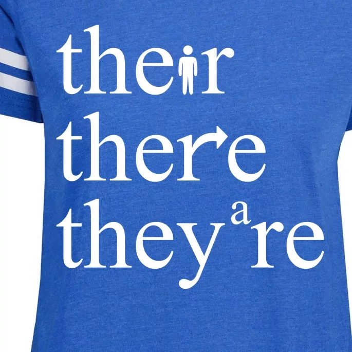 There Their They're Funny Grammar Enza Ladies Jersey Football T-Shirt