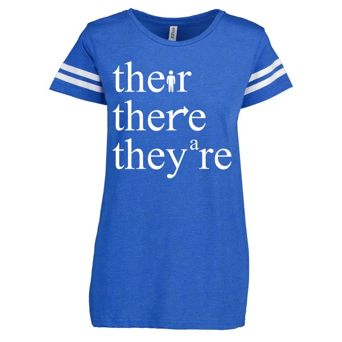 There Their They're Funny Grammar Enza Ladies Jersey Football T-Shirt