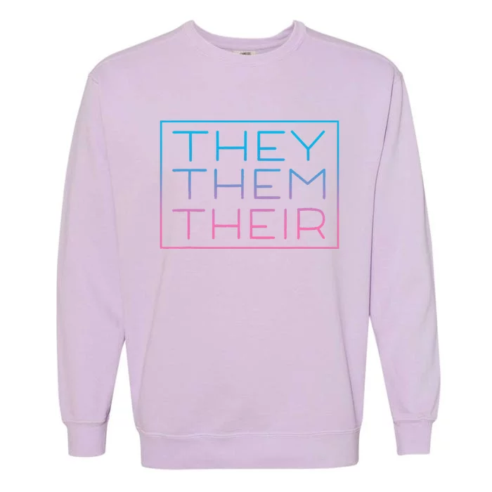 They Them Their Pronouns For Nonbinary Enby NB LGBTQ Pride Garment-Dyed Sweatshirt