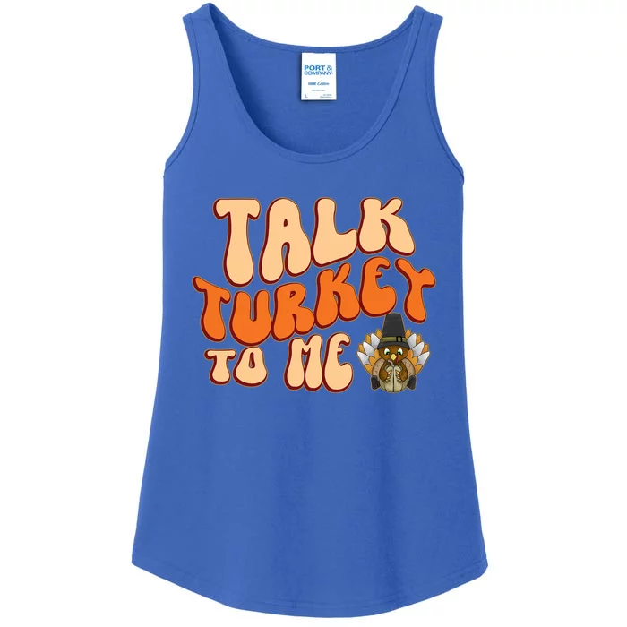 Talk Turkey To Me Thanksgiving Day Gift Ladies Essential Tank