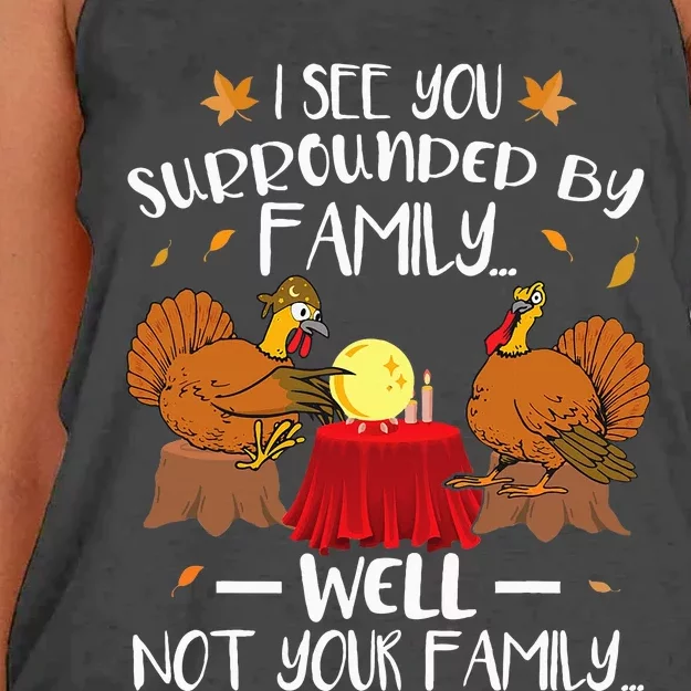 Turkey Thanksgiving Women's Knotted Racerback Tank