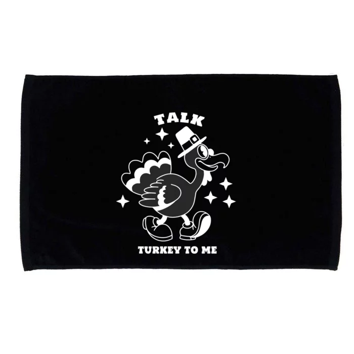 Talk Turkey To Me Funny Ugly Sweater Christmas Thanksgiving Gift Microfiber Hand Towel