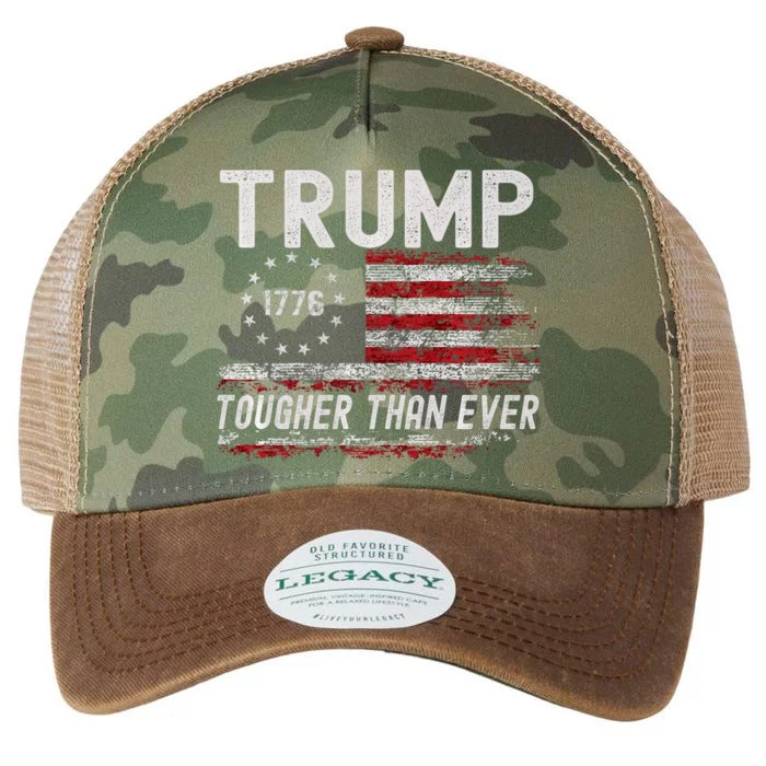 Trump Tougher Than Ever President Donald Trump Us Flag Legacy Tie Dye Trucker Hat