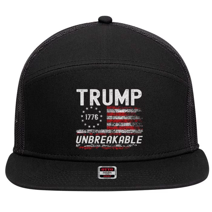 Trump Tougher Than Ever President Donald Trump Us Flag 7 Panel Mesh Trucker Snapback Hat