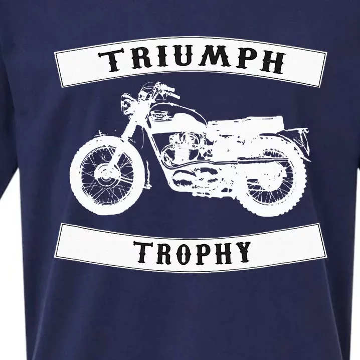 Triumph Tr6 Trophy Classic Motor Cycle Sueded Cloud Jersey T-Shirt