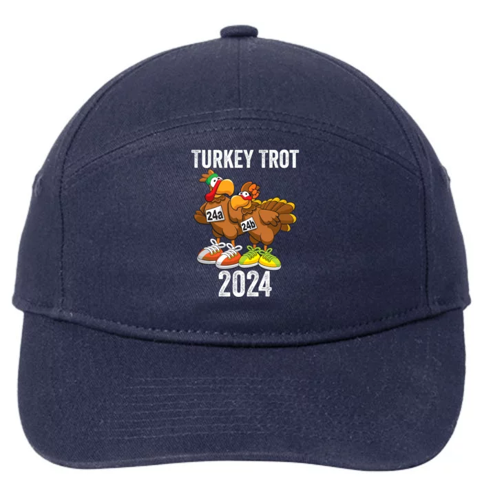 Thanksgiving Turkey Trot Squad 2024 Trot Race Couple Funny 7-Panel Snapback Hat