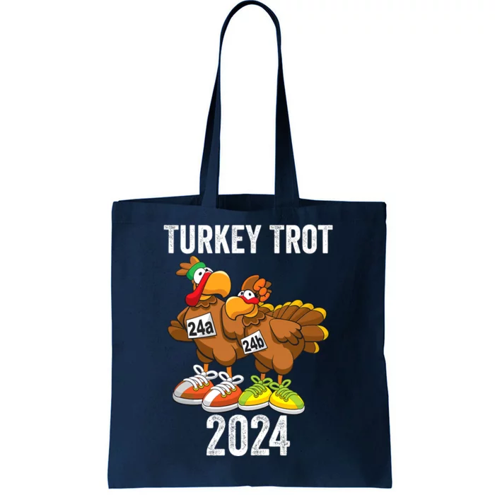 Thanksgiving Turkey Trot Squad 2024 Trot Race Couple Funny Tote Bag