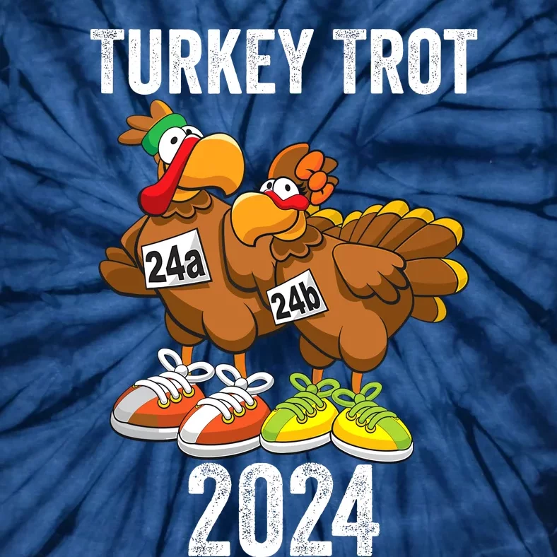 Thanksgiving Turkey Trot Squad 2024 Trot Race Couple Funny Tie-Dye T-Shirt