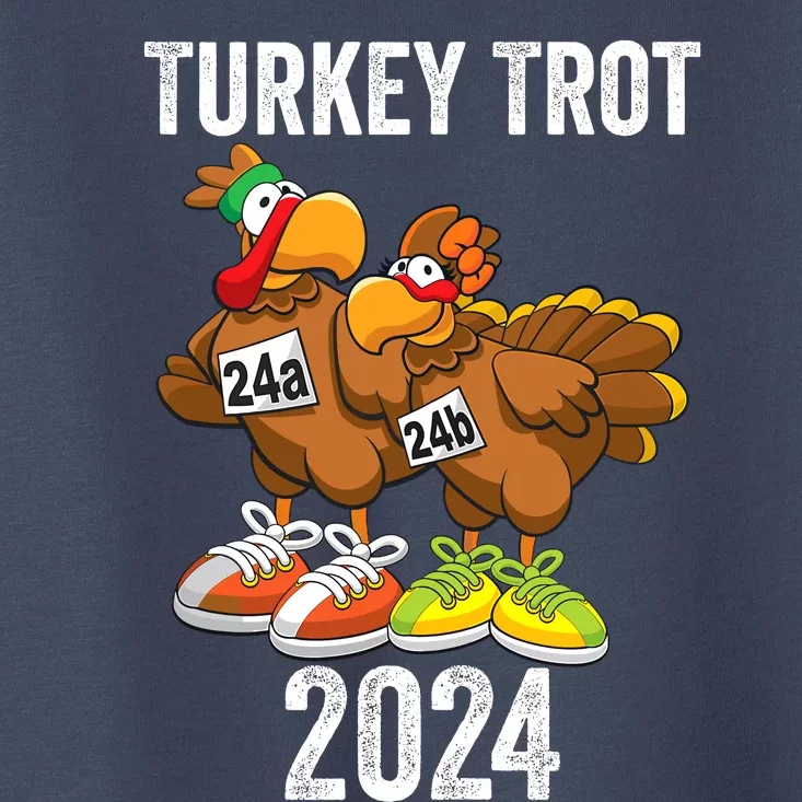 Thanksgiving Turkey Trot Squad 2024 Trot Race Couple Funny Toddler T-Shirt