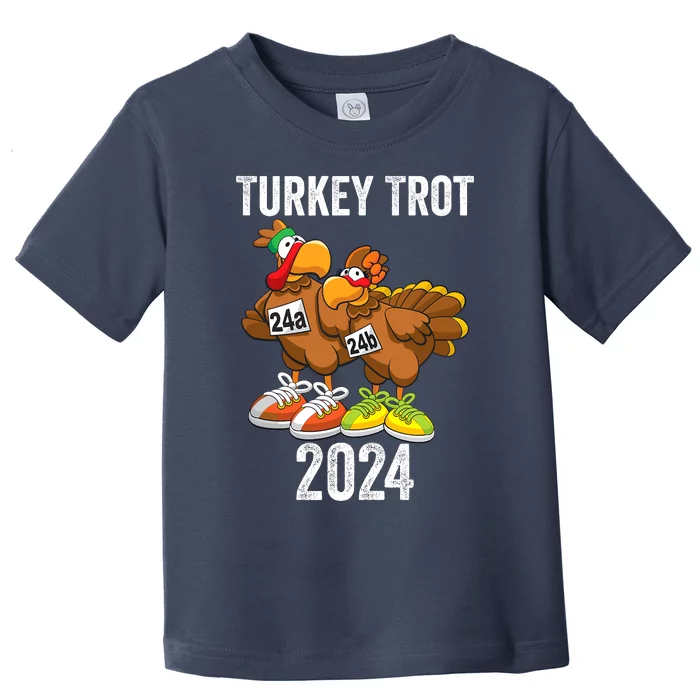 Thanksgiving Turkey Trot Squad 2024 Trot Race Couple Funny Toddler T-Shirt