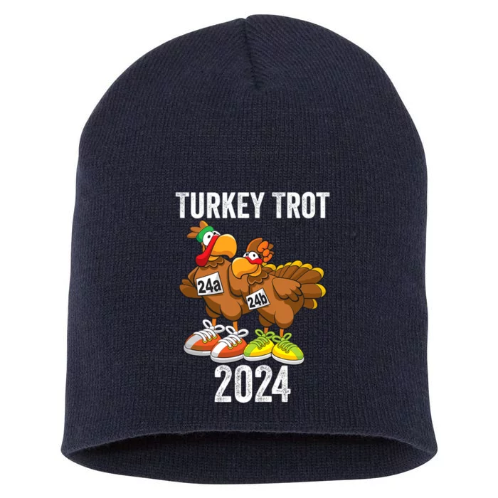 Thanksgiving Turkey Trot Squad 2024 Trot Race Couple Funny Short Acrylic Beanie