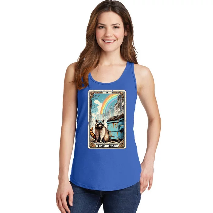 Team Trash Tarot Card Mystic Raccoon Ladies Essential Tank