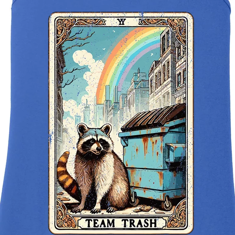 Team Trash Tarot Card Mystic Raccoon Ladies Essential Tank