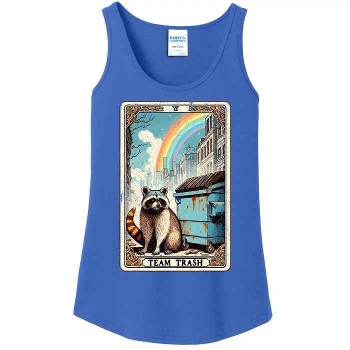 Team Trash Tarot Card Mystic Raccoon Ladies Essential Tank