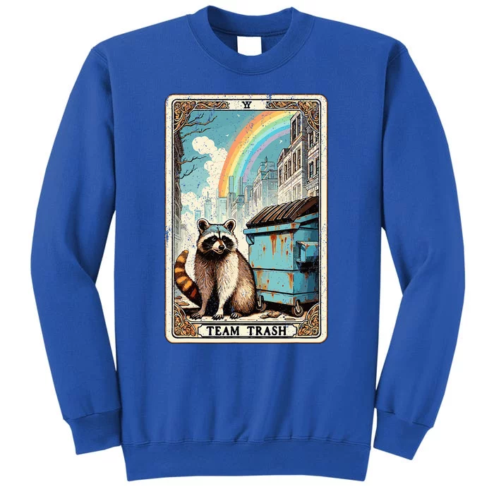 Team Trash Tarot Card Mystic Raccoon Tall Sweatshirt