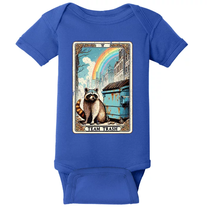 Team Trash Tarot Card Mystic Raccoon Baby Bodysuit