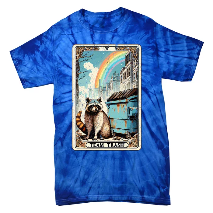 Team Trash Tarot Card Mystic Raccoon Tie-Dye T-Shirt