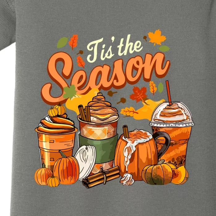 Thankgiving Tis The Season Pumpkin Spice Latte Halloween Fall Coffee Gift Baby Bodysuit