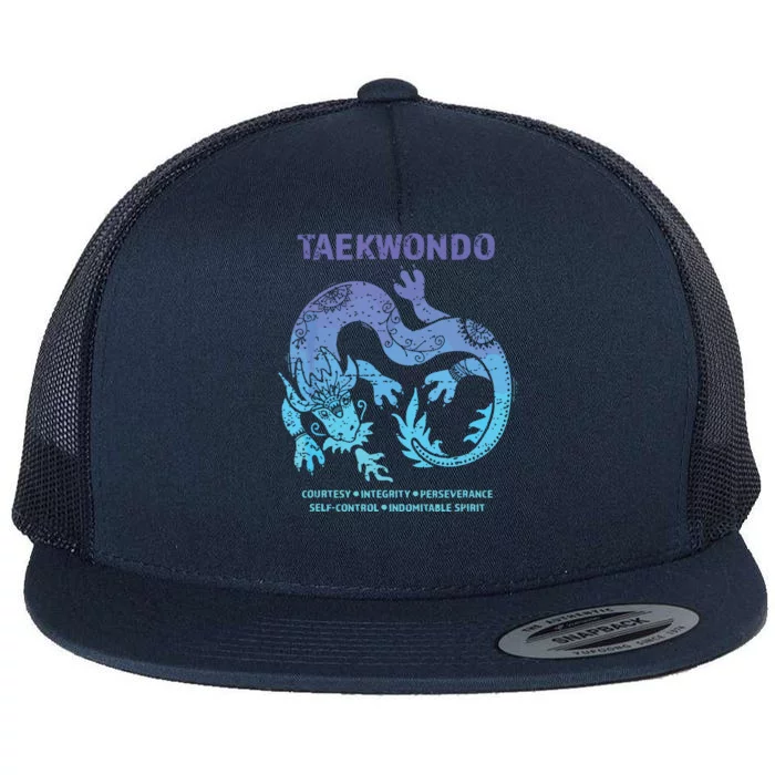 Taekwondo TKD Tae Kwon Do Dragon Art Martial Arts Graphic Flat Bill Trucker Hat