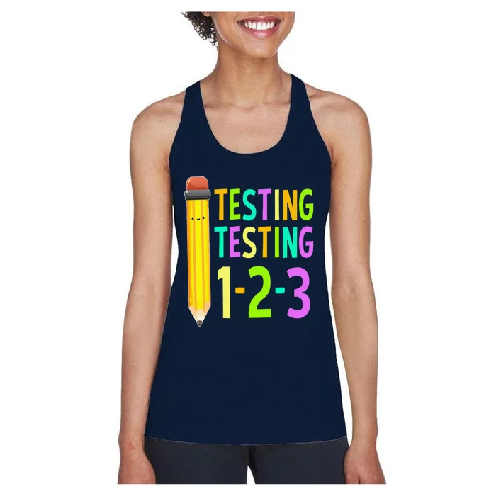 Teacher Testing Teacher STAAR Test Exam Women's Racerback Tank