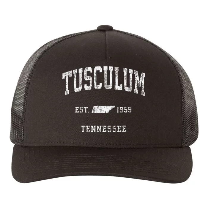 Tusculum Tennessee Tn Vintage Athletic Sports Design Yupoong Adult 5-Panel Trucker Hat