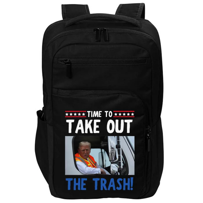 Time To Take Out The Trash Funny Trump Garbage Truck Impact Tech Backpack