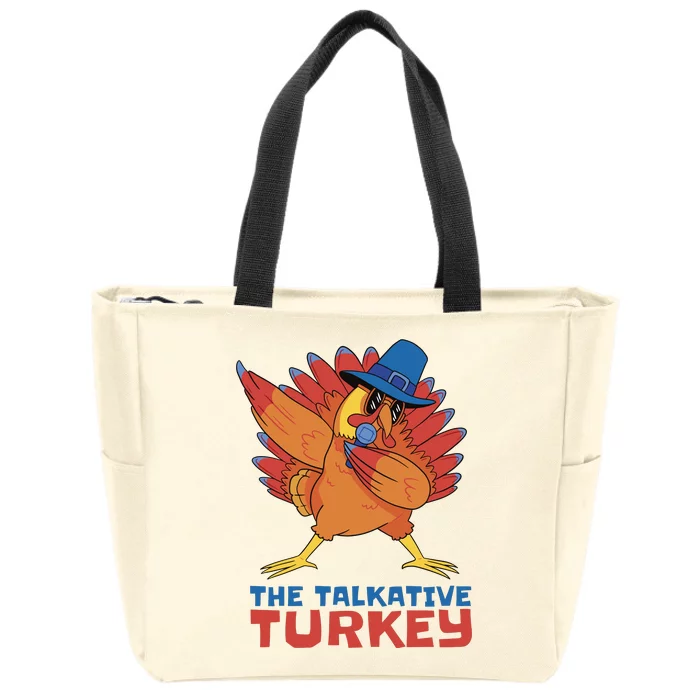 The Talkative Turkey Funny Thanksgiving Zip Tote Bag