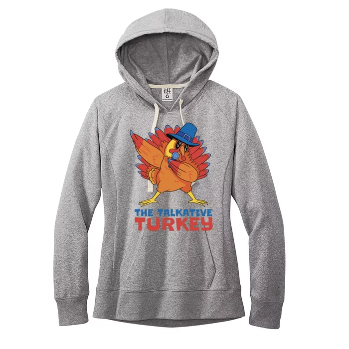 The Talkative Turkey Funny Thanksgiving Women's Fleece Hoodie