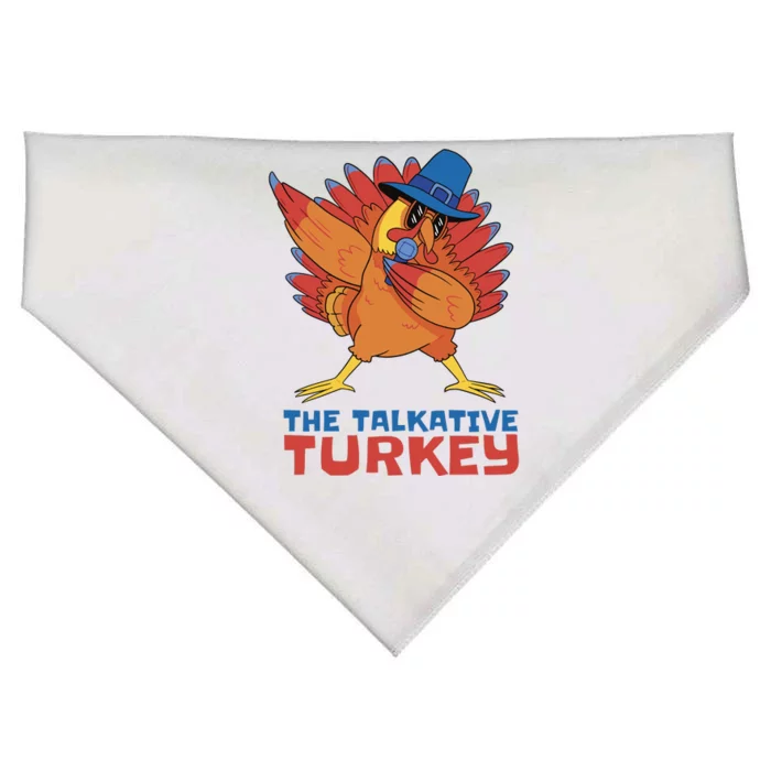 The Talkative Turkey Funny Thanksgiving USA-Made Doggie Bandana