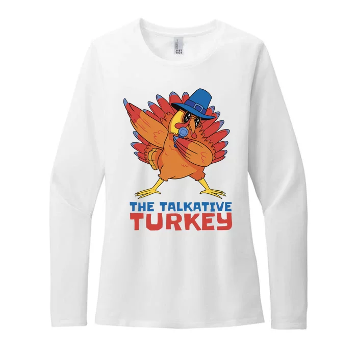 The Talkative Turkey Funny Thanksgiving Womens CVC Long Sleeve Shirt