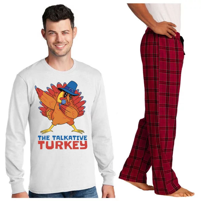 The Talkative Turkey Funny Thanksgiving Long Sleeve Pajama Set