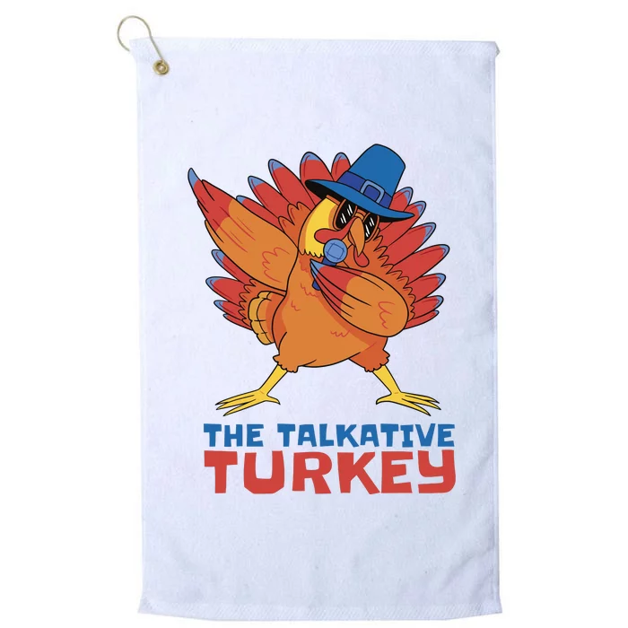 The Talkative Turkey Funny Thanksgiving Platinum Collection Golf Towel