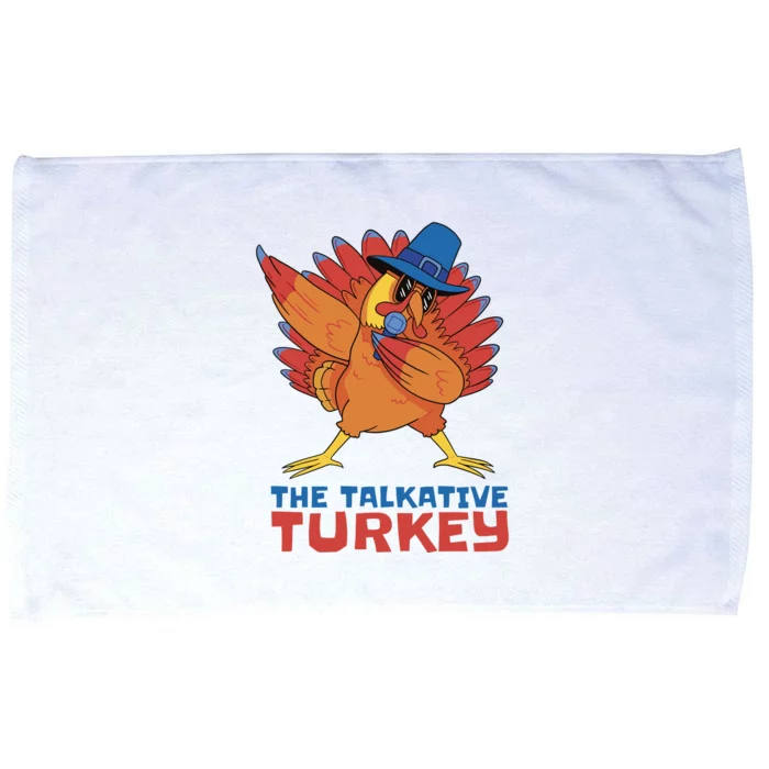 The Talkative Turkey Funny Thanksgiving Microfiber Hand Towel