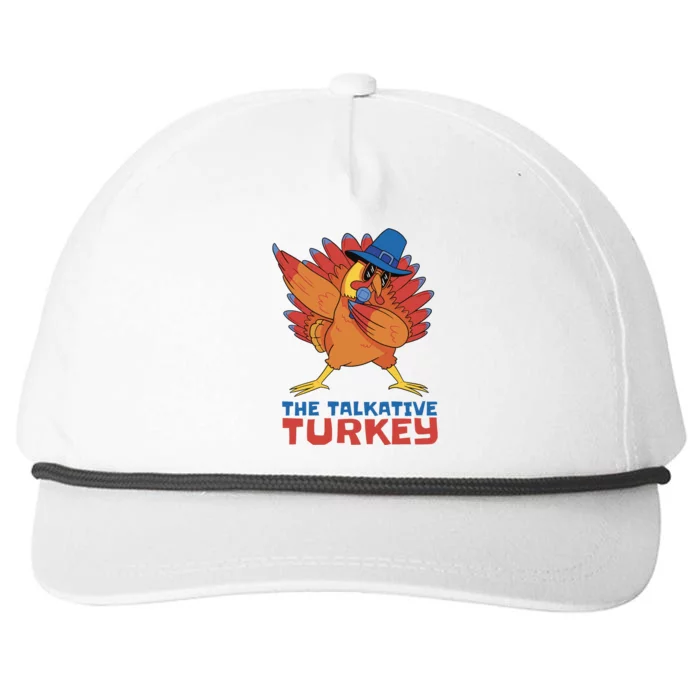 The Talkative Turkey Funny Thanksgiving Snapback Five-Panel Rope Hat