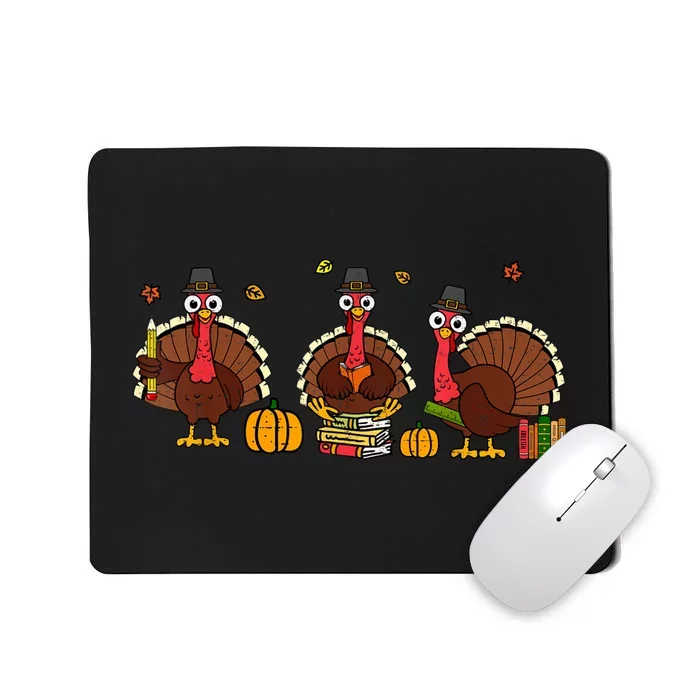 Thankful Teacher Turkey Thanksgiving Shirts Mousepad