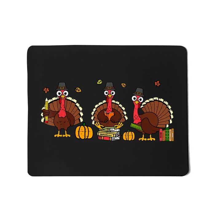 Thankful Teacher Turkey Thanksgiving Shirts Mousepad