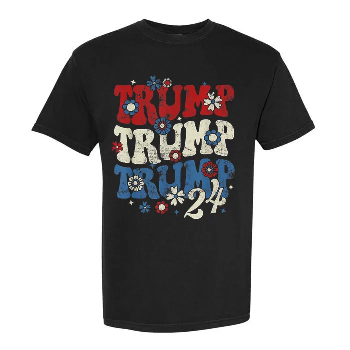 Trump Trump Trump 2024 Retro Groovy Garment-Dyed Heavyweight T-Shirt