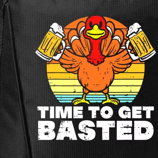 Turkey Time To Get Basted Retro Happy Thanksgiving City Backpack