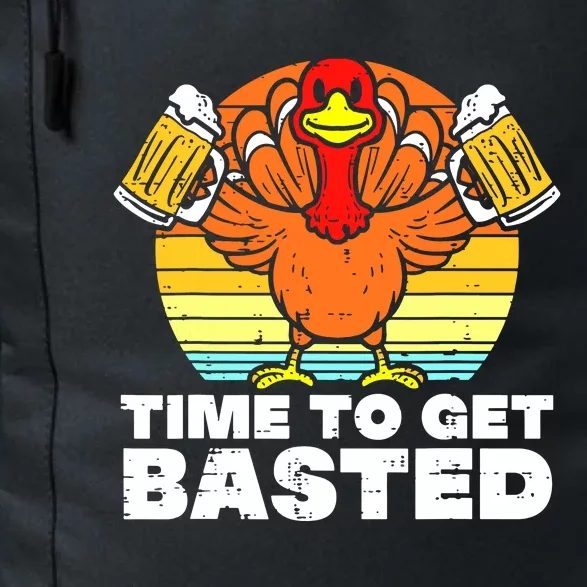 Turkey Time To Get Basted Retro Happy Thanksgiving Daily Commute Backpack