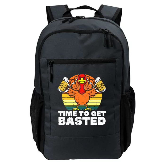 Turkey Time To Get Basted Retro Happy Thanksgiving Daily Commute Backpack