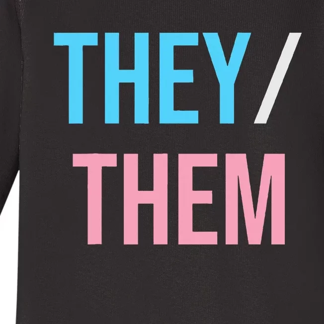 They Them Their Pronouns For Enby Nb Lgbtq Pride Baby Long Sleeve Bodysuit