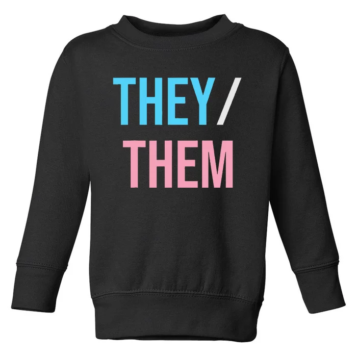 They Them Their Pronouns For Enby Nb Lgbtq Pride Toddler Sweatshirt