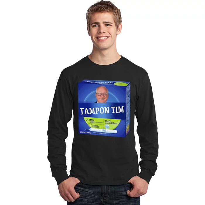 Tampontim Tampon Tim Funny KamalaS Vice President Tim Walz Tall Long Sleeve T-Shirt